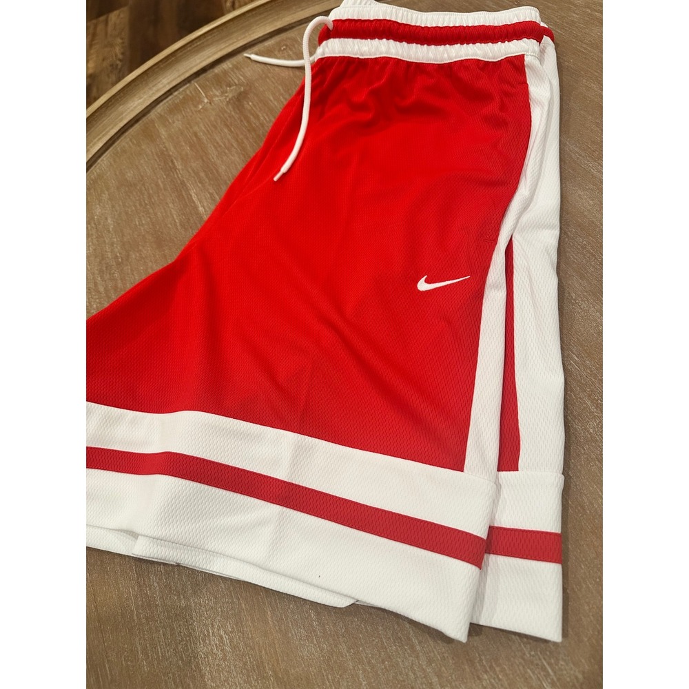 Nike Dri-FIT Basketball Shorts Mens XL Red White Above Knee Mesh DA5844-657
